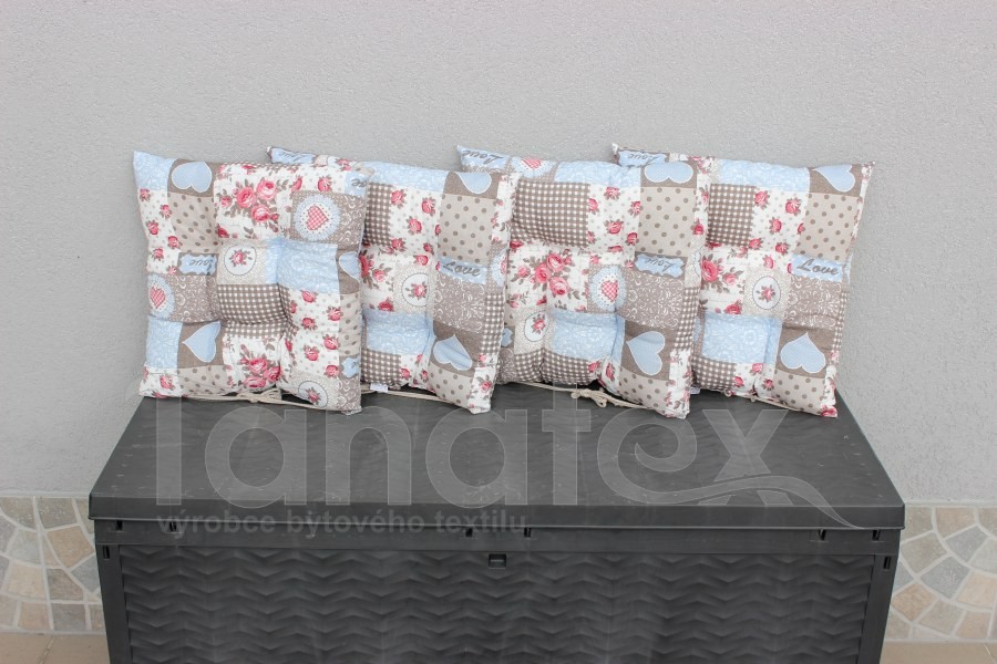 Sedák de luxe Modrý patchwork