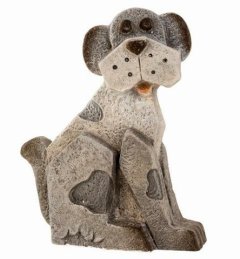 Pes MG šedý menší Polystonové a keramické figurky - zvířata