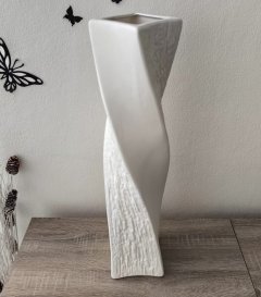 Váza bílá kroucená maxi Dekorační vázy
