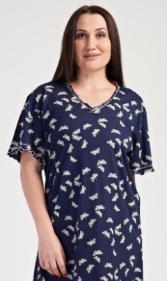 Dámská noční košile s krátkým rukávem Motýli Pyžama a župany - Ženy - Dámské noční košile - Nadměrné dámské noční košile